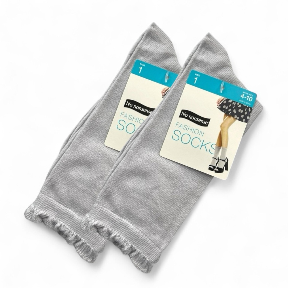 No Nonsense Womens Fashion Socks Soft Grey Shoe Size 4-10 New 2‎ pairs